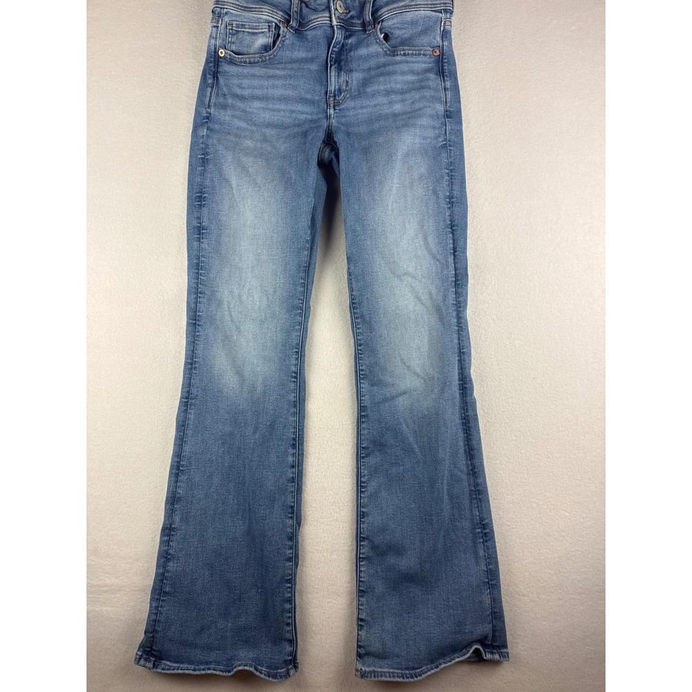 American Eagle Kick Boot Jeans Medium Wash Next Level Stretch Size 6 Regular